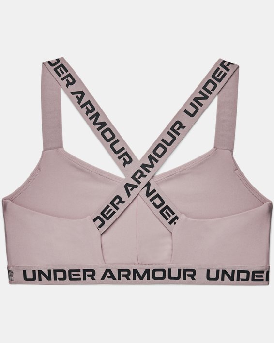 Women's UA Crossback Strappy Low Sports Bra, Pink, pdpMainDesktop image number 9